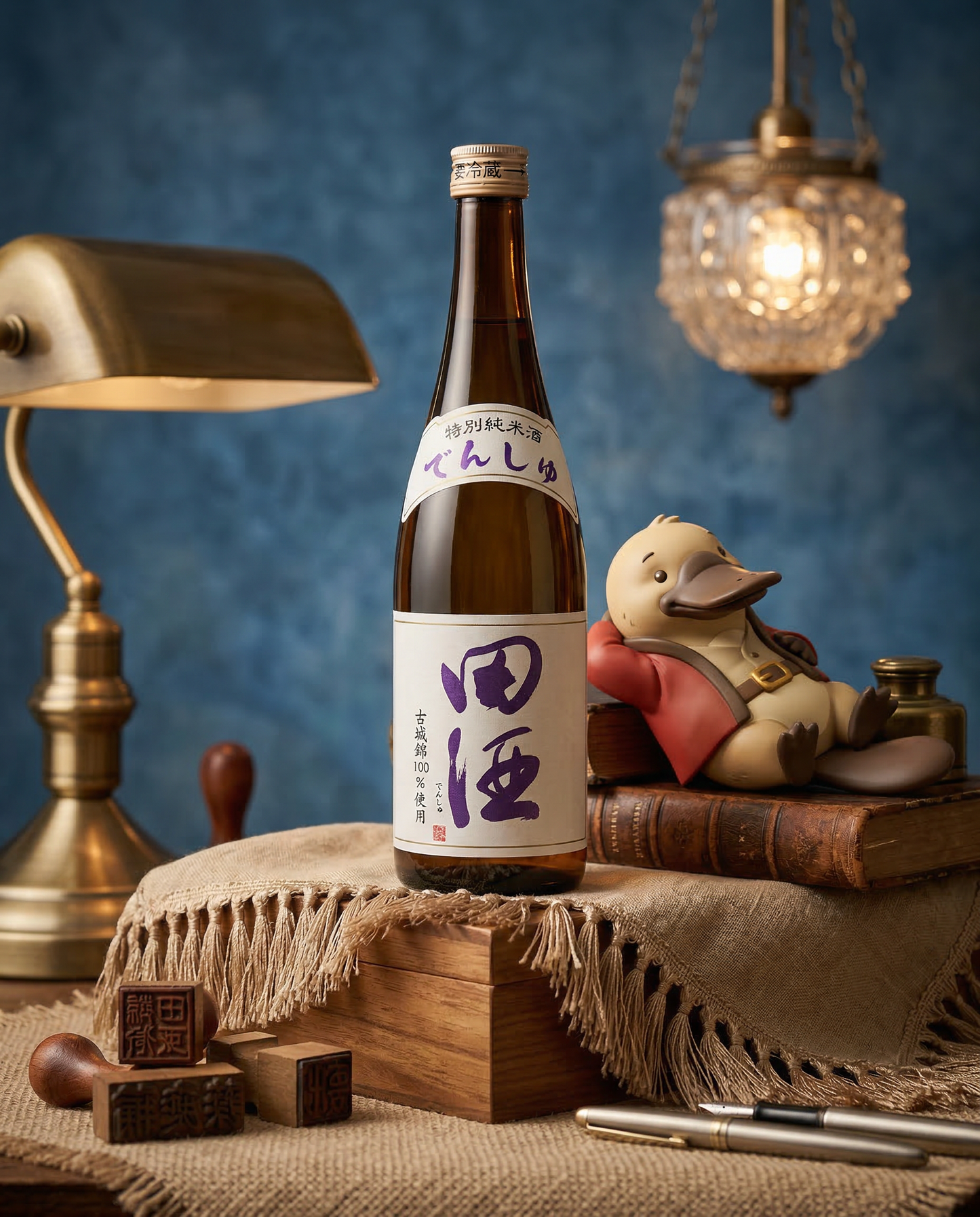 Close-up of the Denshu Kojonoshiki label, showcasing the rare Japanese rice variety, premium liquor delivery Sydney and Melbourne.