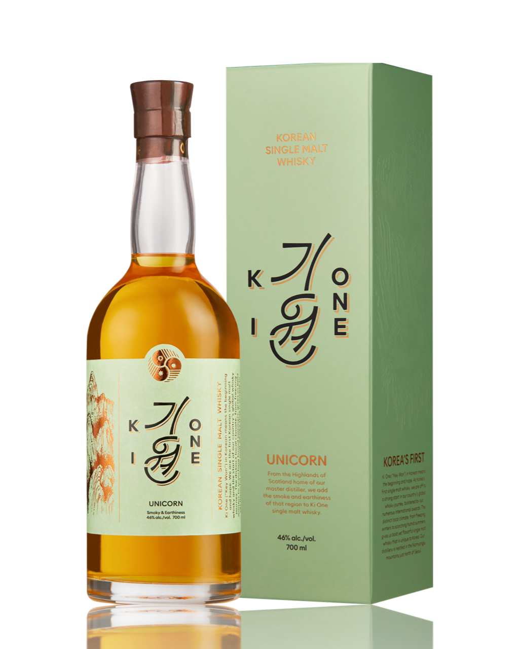 Ki One Unicorn Edition Korean Single Malt Whisky, Peated Malt matured in Bourbon Casks - Available at Love My Booze Australia.