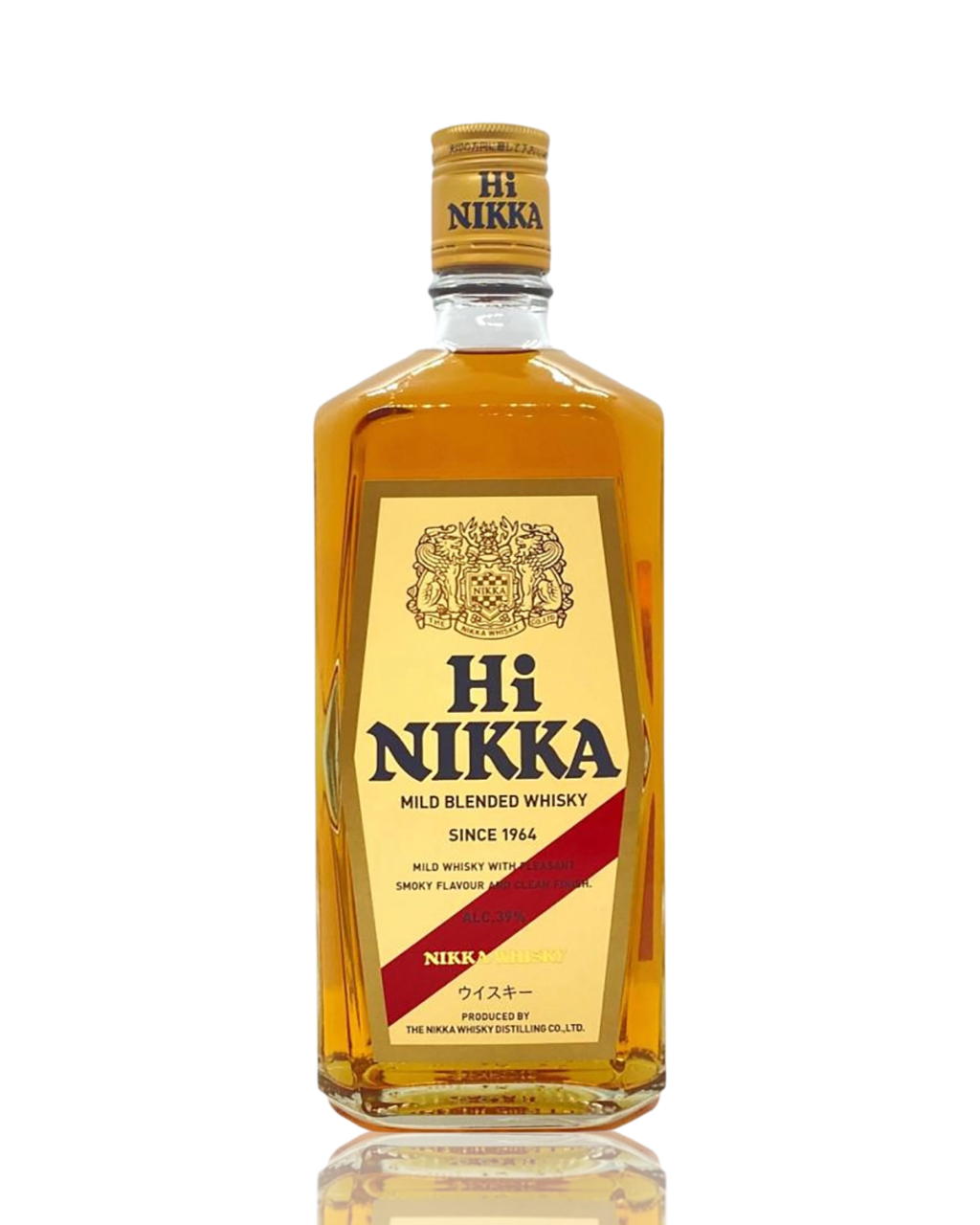 Hi Nikka whisky bottle on a white background