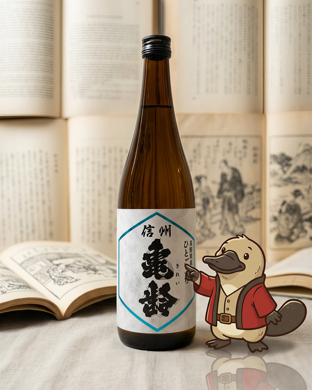 Label of Shinshu Kirei sake, featuring the iconic turtle logo, high-end Japanese spirits Australia delivery.