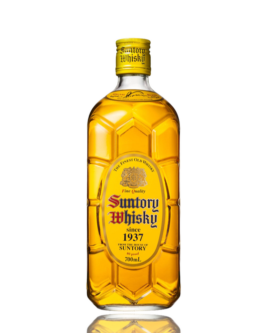 Suntory Whisky bottle on a white background