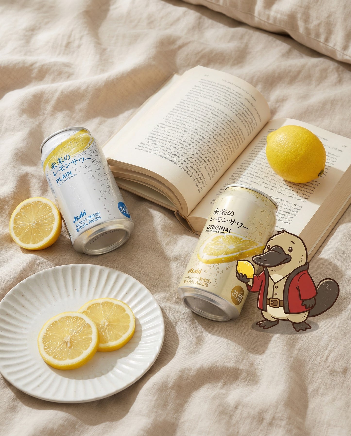 Asahi Future Lemon Sour 12-can variety pack featuring Original and Plain flavors with a real floating lemon slice inside  available at Love My Booze in Autralia Online