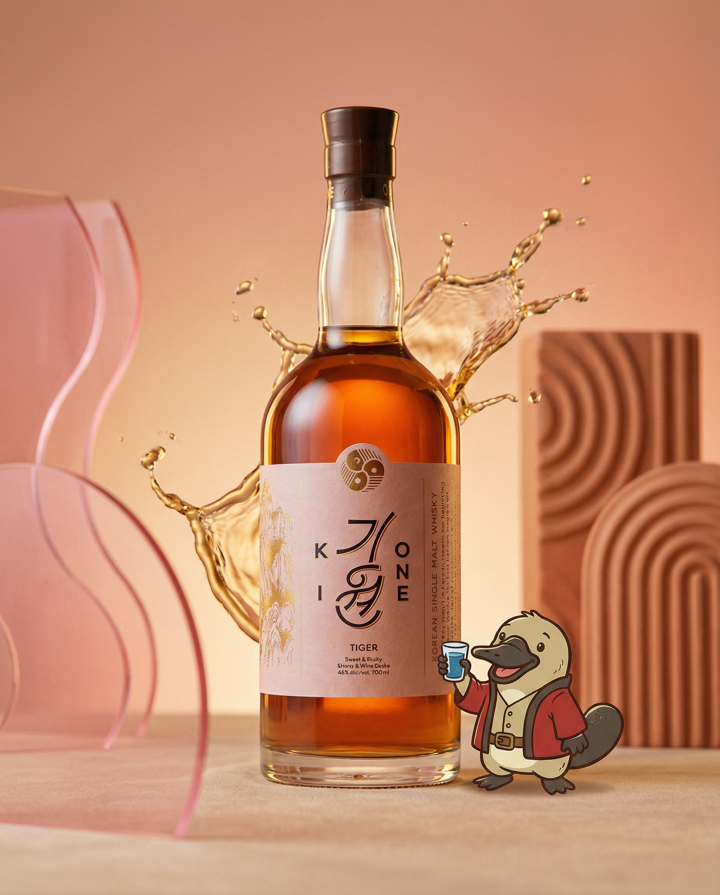 Ki One Tiger Edition Korean Single Malt Whisky matured in Sherry and Wine Casks - Rare Asian whisky at Love My Booze Australia Online.