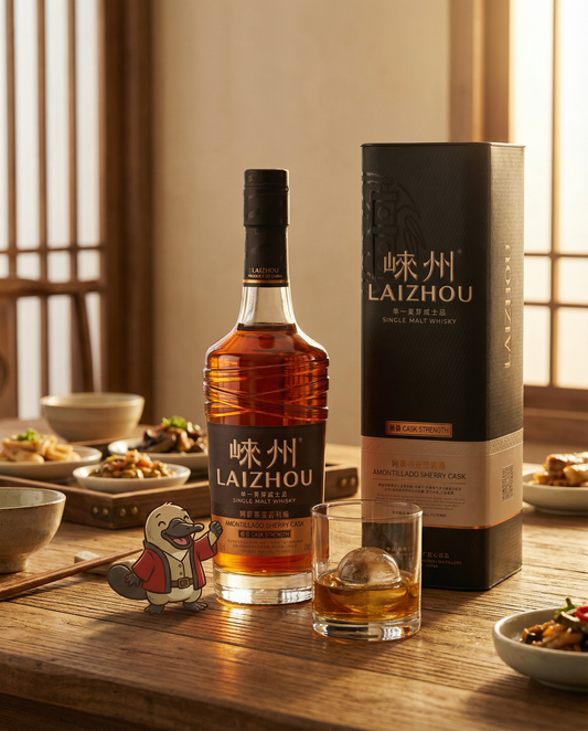 Laizhou Amontillado Sherry Cask Strength Single Malt Whisky bottle and premium packaging - Available at Love My Booze Australia Online.